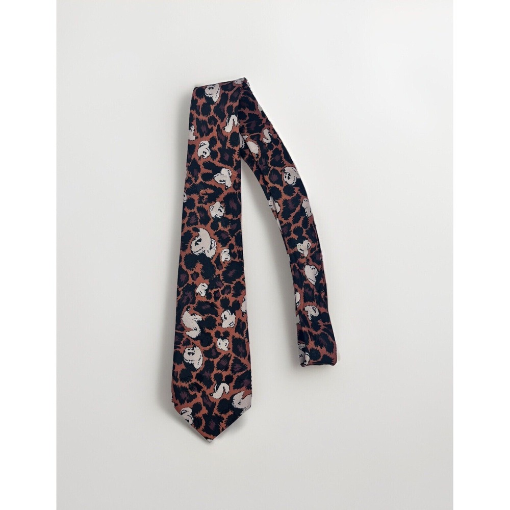 Rare Vintage Disney Mickey & Co. Mickey Mouse Animal Print Necktie